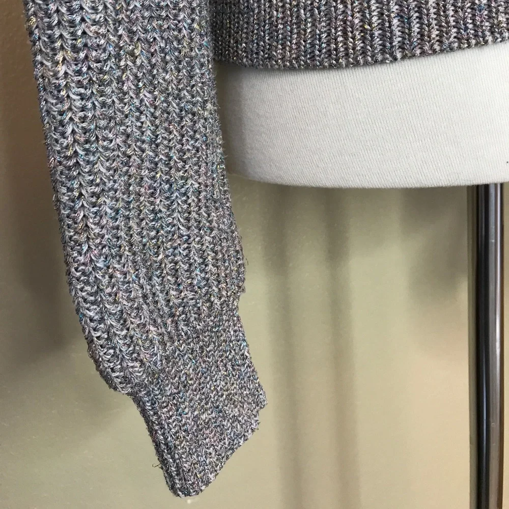 J. CREW Pastel Colored Shimmer Crew Sweater M
